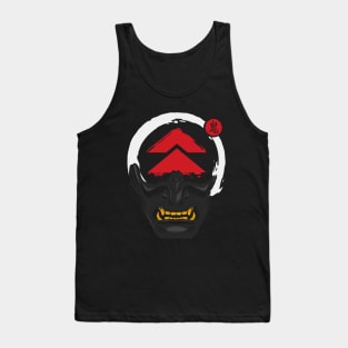 Ghost Samurai Mask on black Tank Top